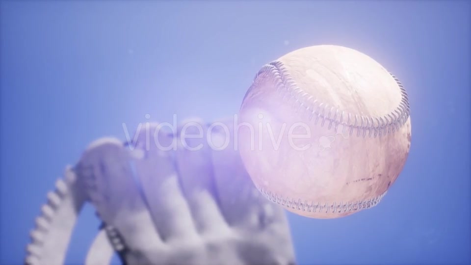 Baseball and Mitt at Blue Sky Background - Download Videohive 21225522