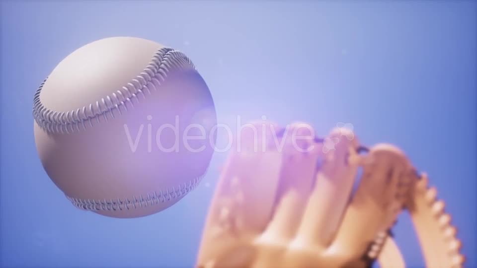 Baseball and Mitt at Blue Sky Background - Download Videohive 21226199