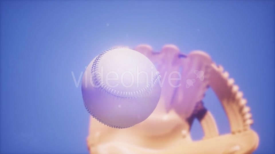 Baseball and Mitt at Blue Sky Background - Download Videohive 21226199