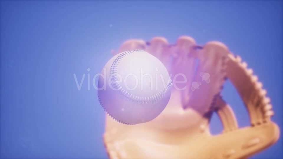 Baseball and Mitt at Blue Sky Background - Download Videohive 21226199