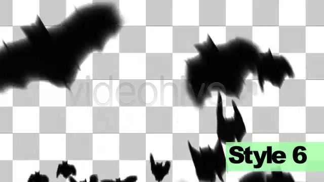 Bats Flying Across the Screen Transitions 6 Styles - Download Videohive 3017399