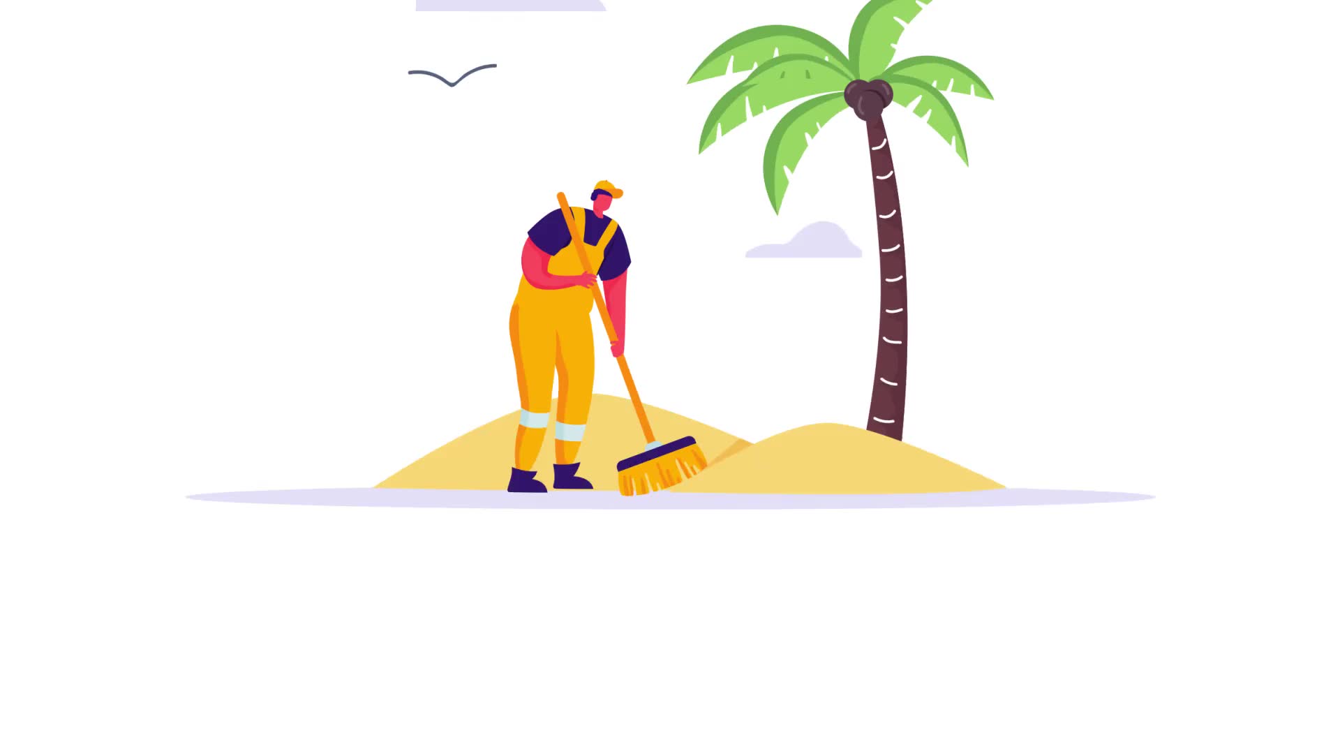Beach cleaning Flat Concept Videohive 33032350 After Effects Image 11