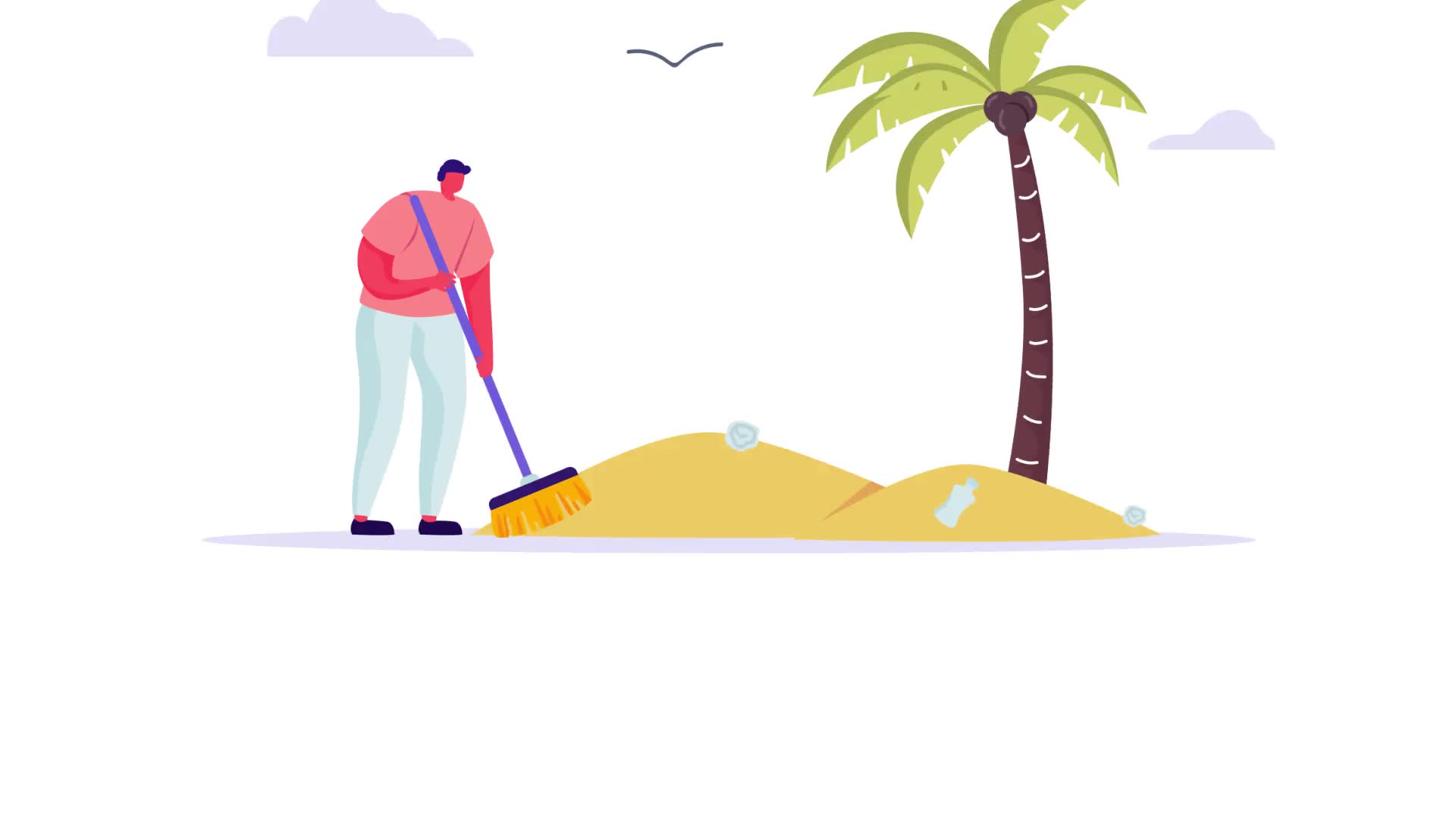 Beach cleanup Flat Concept Videohive 33189198 After Effects Image 11
