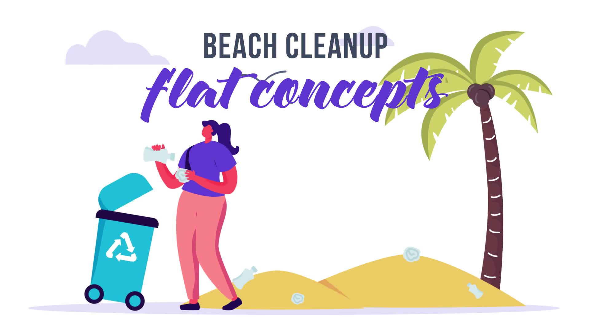 Beach cleanup Flat Concept Videohive 33189198 After Effects Image 2