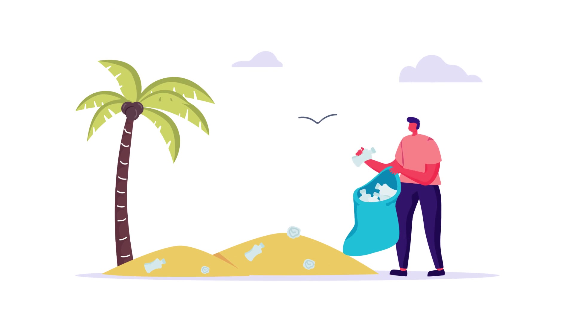 Beach cleanup Flat Concept Videohive 33189198 After Effects Image 7