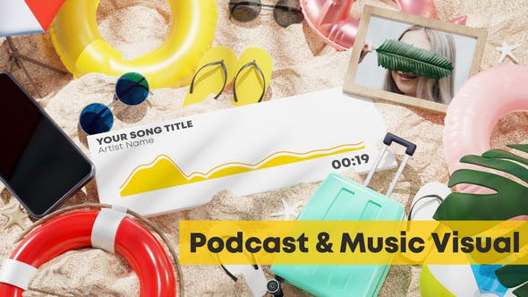 Beach Music and Podcast Visualizer 3D - 33026786 Videohive Download