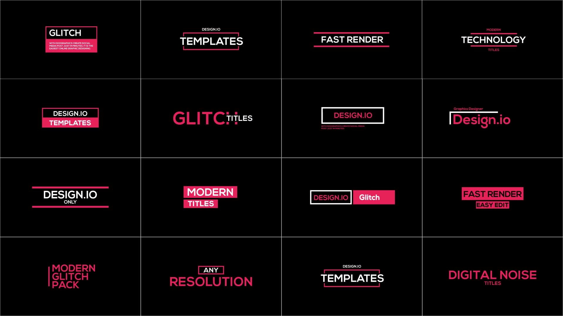 Beautiful Glitch Titles Pack Videohive 39340152 After Effects Image 2