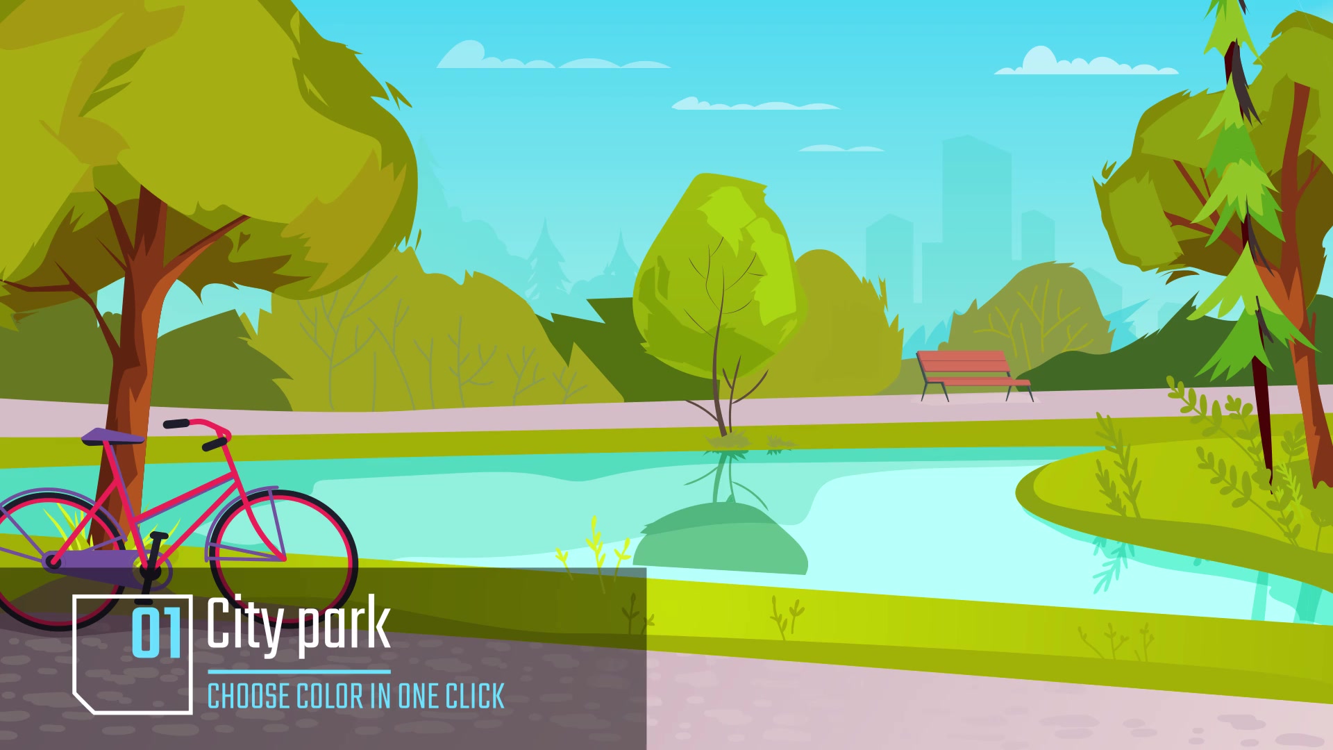 Beautiful park Animation background Videohive 34060861 After Effects Image 4