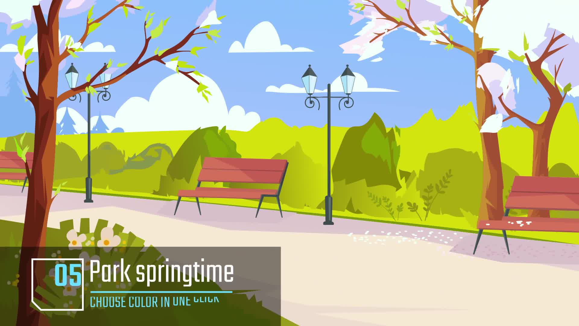 Beautiful park Animation background Videohive 34060861 After Effects Image 9