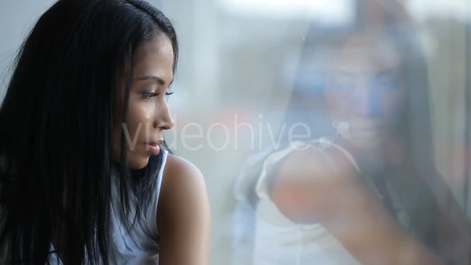 Beautiful Sad Woman Look At Window  Videohive 12987591 Stock Footage Image 1