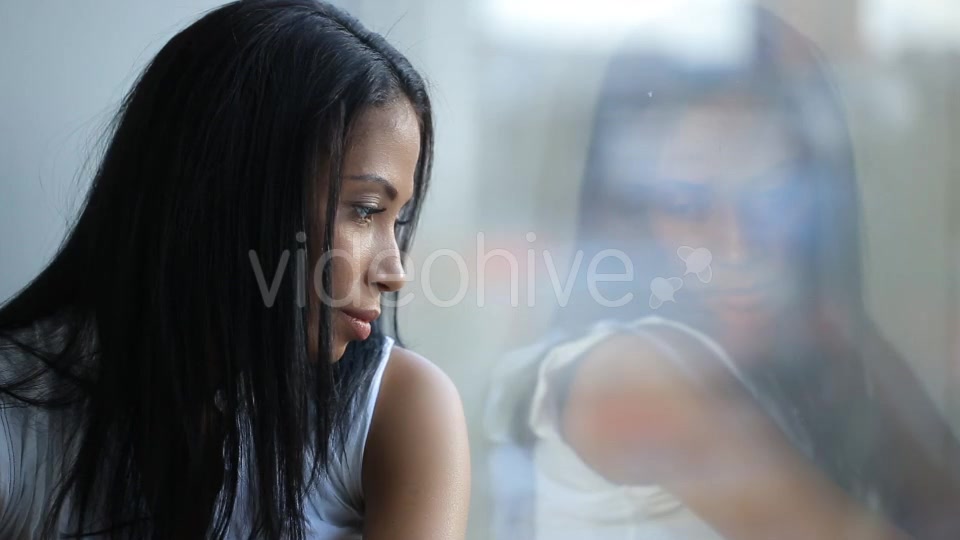 Beautiful Sad Woman Look At Window  Videohive 12987591 Stock Footage Image 9