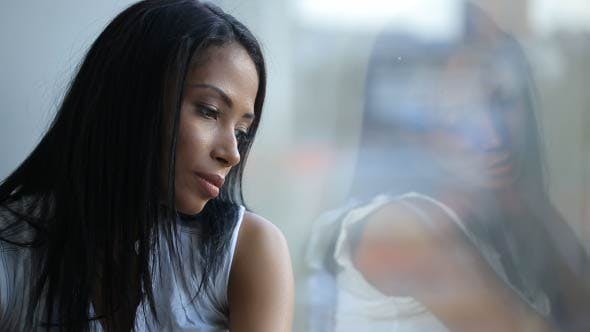 Beautiful Sad Woman Look At Window  - Videohive 12987591 Download