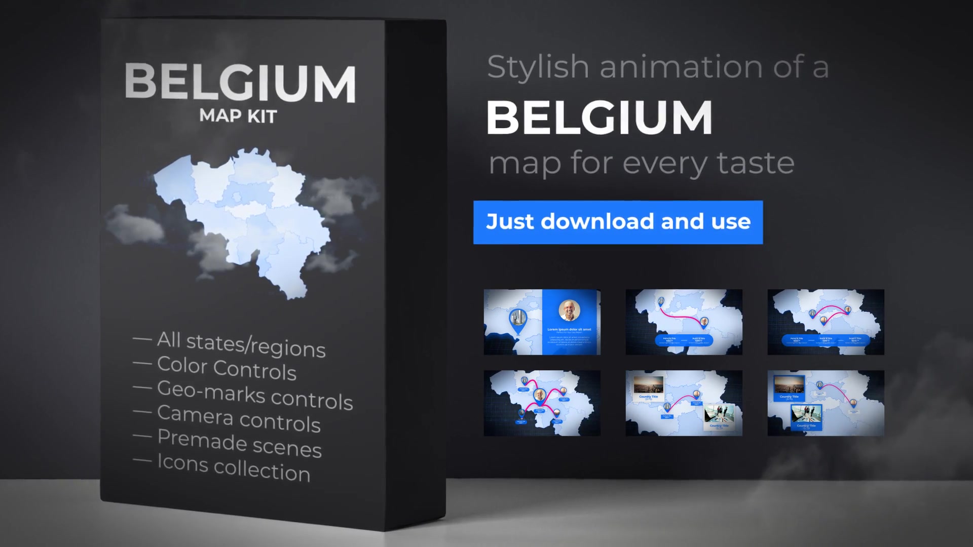 Belgium Map Kingdom of Belgium Map Kit Videohive 24231052 After Effects Image 11
