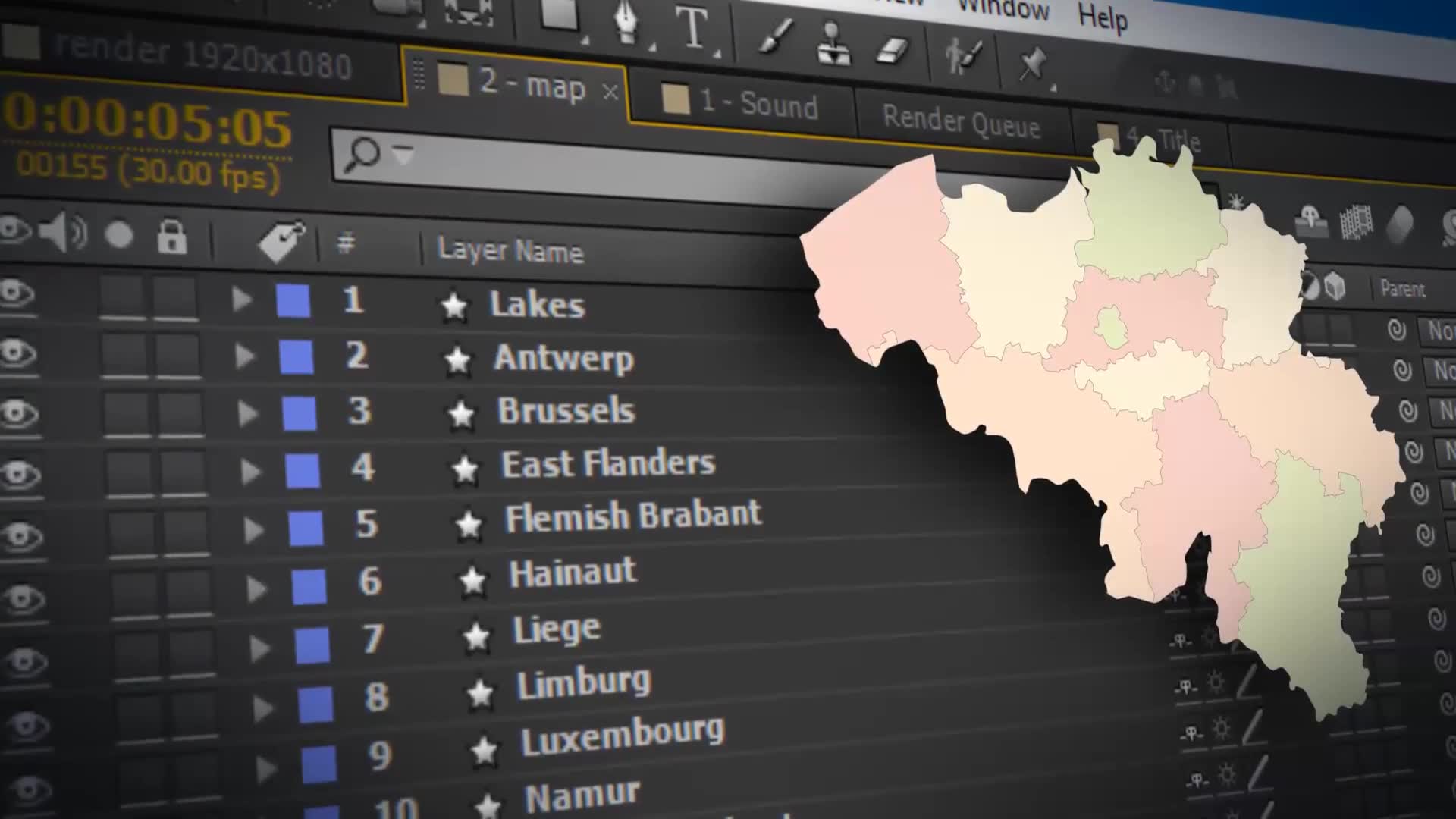 Belgium Map Kingdom of Belgium Map Kit Videohive 24231052 After Effects Image 2