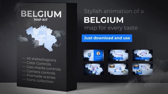 Belgium Map Kingdom of Belgium Map Kit - Videohive 24231052 Download