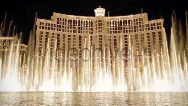 Bellagio Water Show On Las Vegas Strip At Night  Videohive 4518134 Stock Footage Image 1