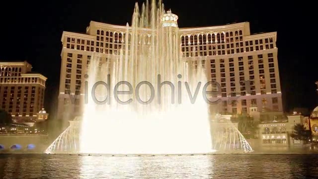 Bellagio Water Show On Las Vegas Strip At Night  Videohive 4518134 Stock Footage Image 3