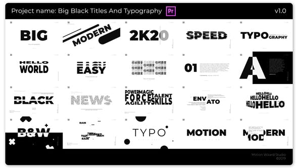 Big Black Titles And Typography - 25277607 Download Videohive