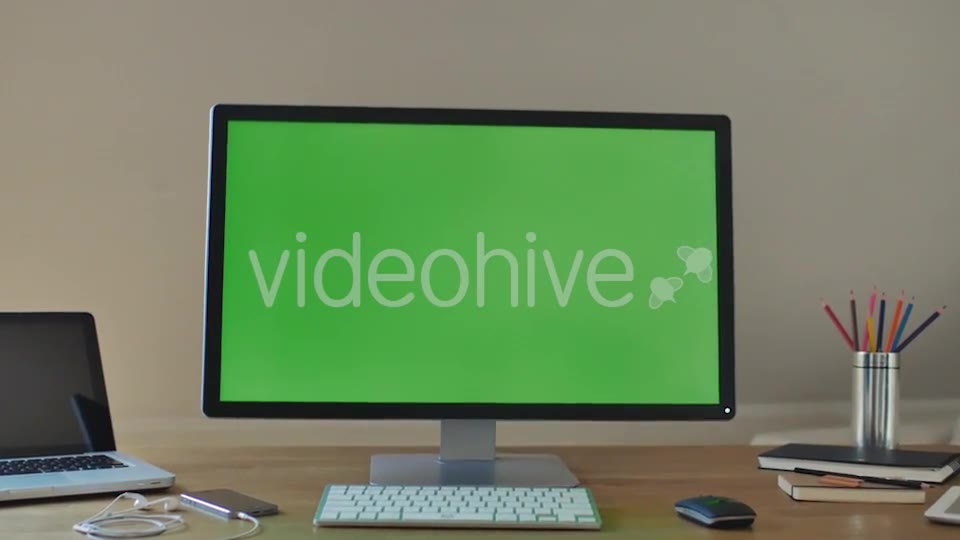 Big PC Display With Green Screen For Mock Up  Videohive 11039735 Stock Footage Image 2