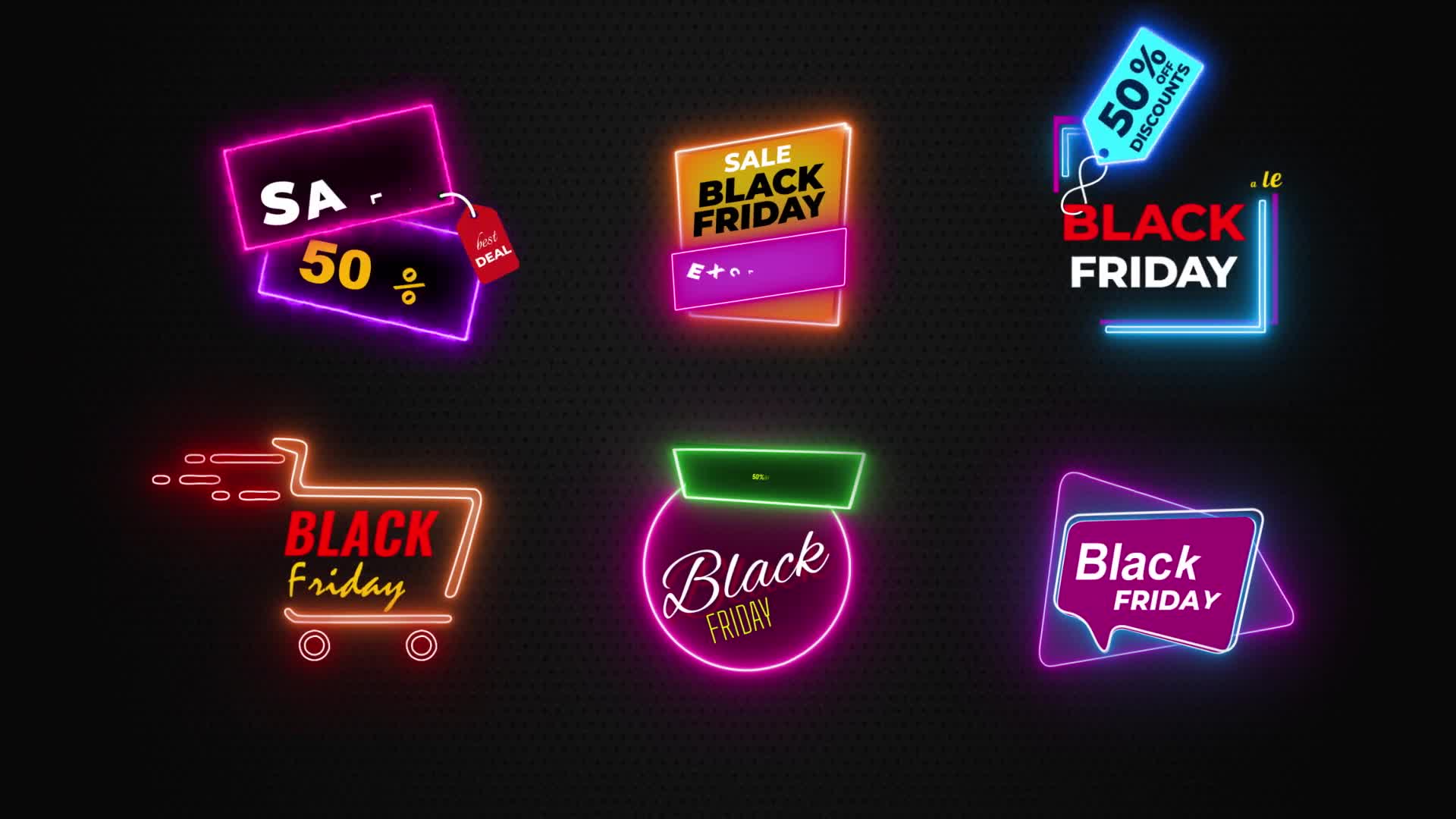 Big Sale Badges Cyber Monday / Black Friday Videohive 34820334 After Effects Image 1