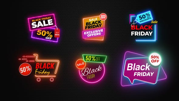 Big Sale Badges Cyber Monday / Black Friday - Videohive 34820334 Download