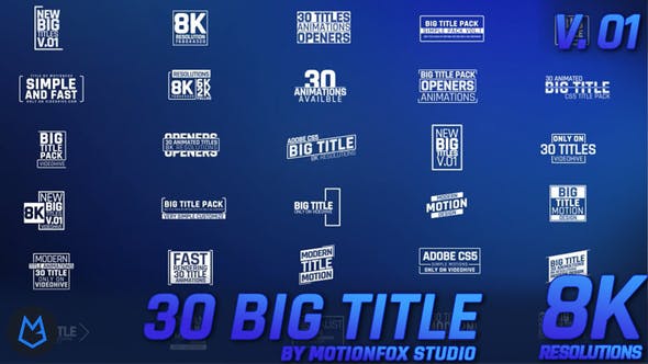 Big Title Animation 8K v.01 - Download Videohive 23079044