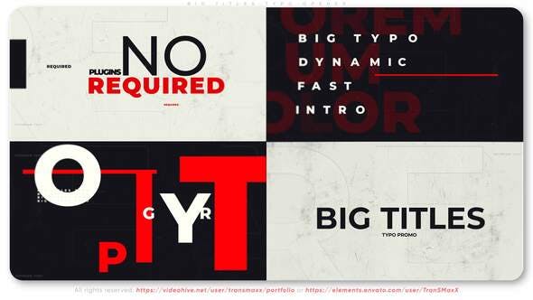 Big Titles Typo. Smart Opener - 31005303 Download Videohive