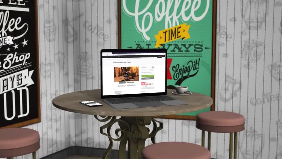 Biggest laptop and smartphone mockups pack (Coffee corner version) Videohive 30921851 After Effects Image 1