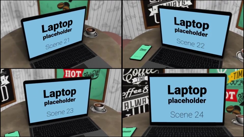 Biggest laptop and smartphone mockups pack (Coffee corner version) Videohive 30921851 After Effects Image 8