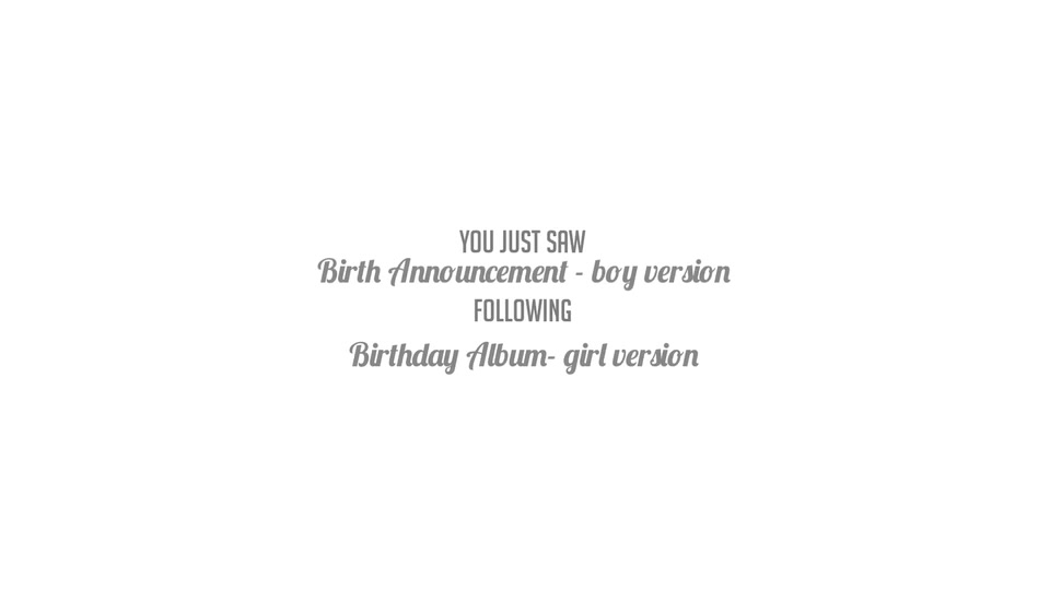 Birth Announcement Baby Birthday Album - Download Videohive 19307377
