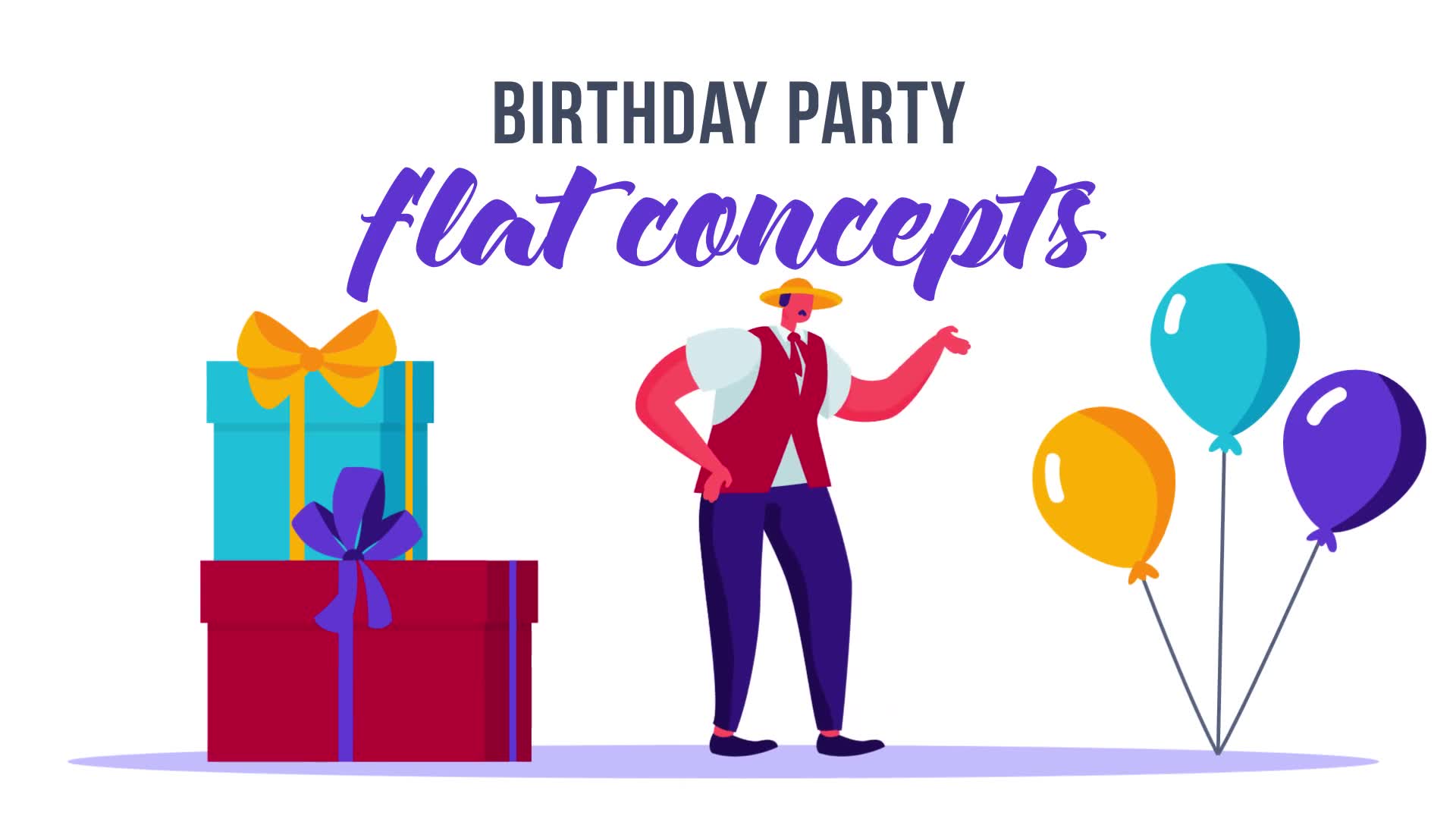 Birthday party Flat Concept Videohive 33124709 After Effects Image 2
