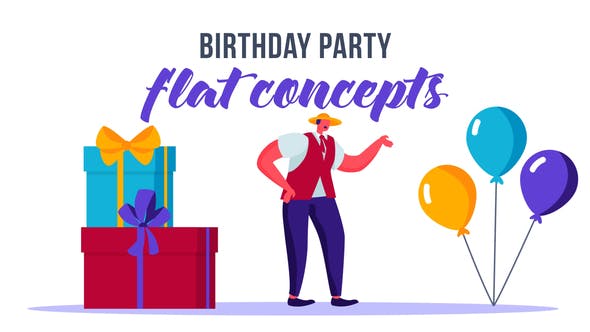Birthday party Flat Concept - 33124709 Download Videohive
