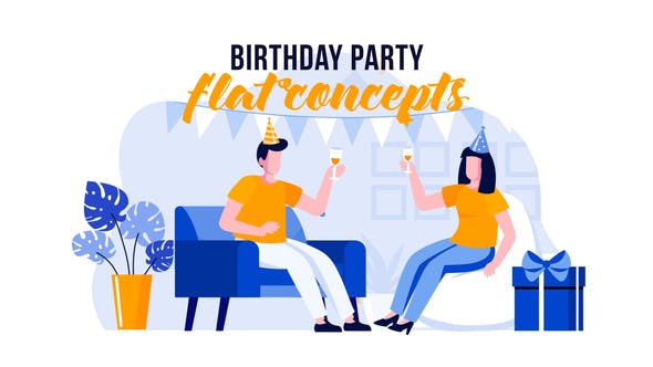 Birthday Party Flat Concept - Download 31778003 Videohive