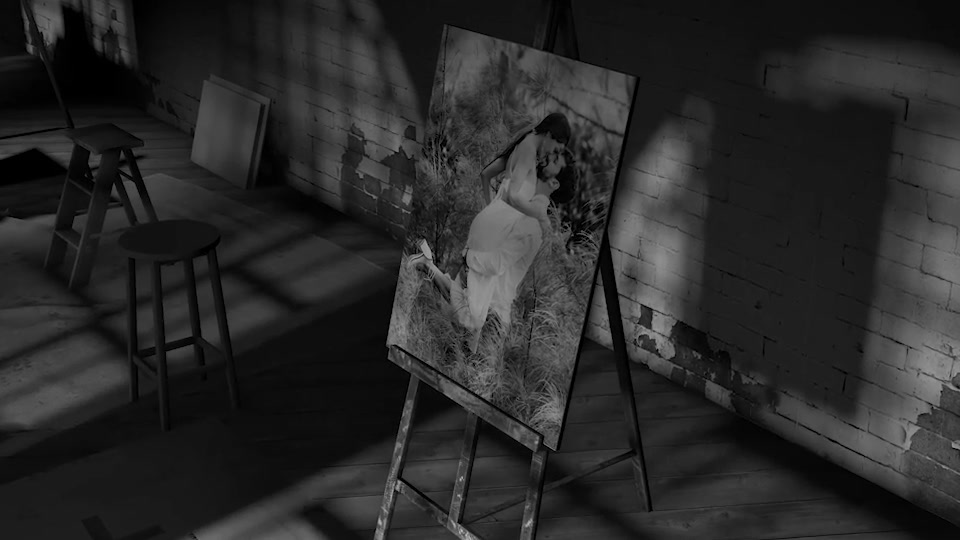 Black and White Photo Gallery in an Art Studio at night Videohive 30364567 After Effects Image 11
