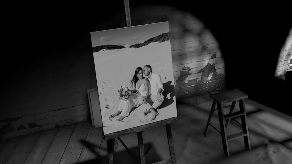 Black and White Photo Gallery in an Art Studio at night Videohive 30364567 After Effects Image 2