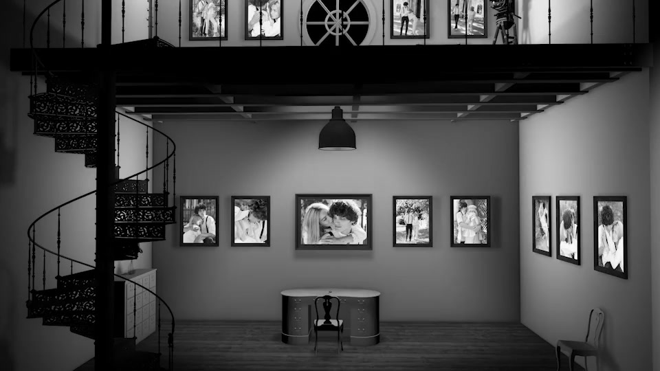 Black and White Photo Gallery in an Industrial style Loft at Night Videohive 29724011 After Effects Image 7