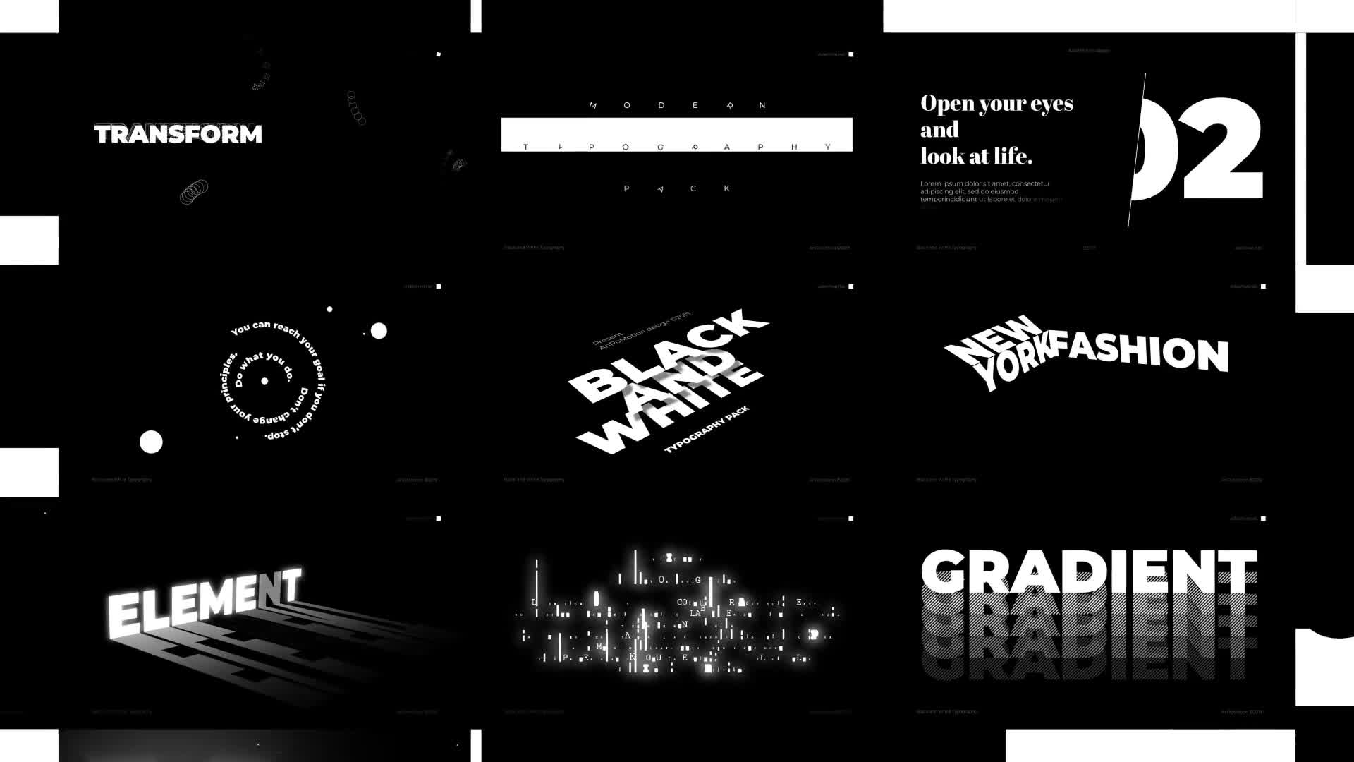 Black And White Titles And Typography Videohive 23821550 After Effects Image 1