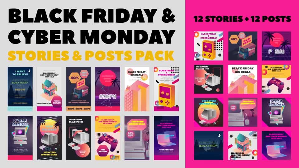 Black Friday and Cyber Monday Stories Pack Videohive 29273252 After Effects Image 1