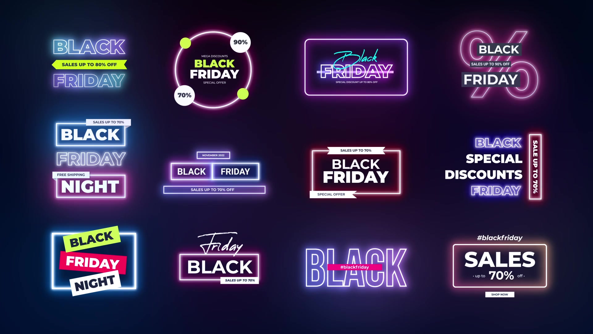 Black Friday Neon Titles Videohive 40538914 After Effects Image 11