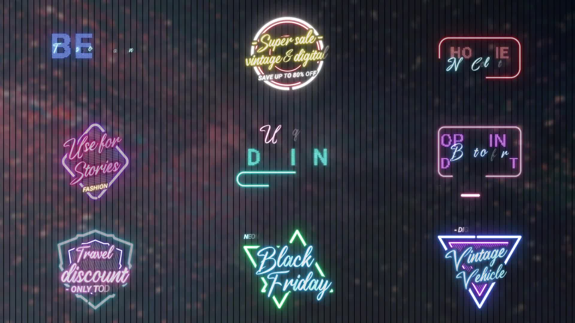 Black Friday Neon Titles for After Effects Videohive 38494596 After Effects Image 1