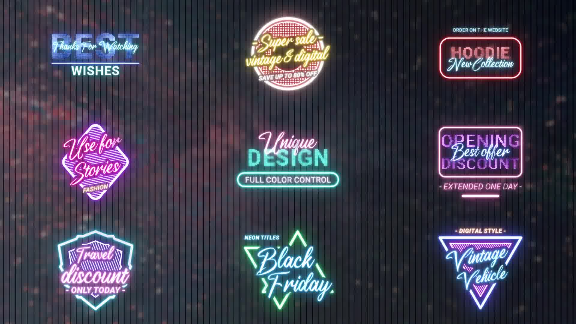 Black Friday Neon Titles for After Effects Videohive 38494596 After Effects Image 12
