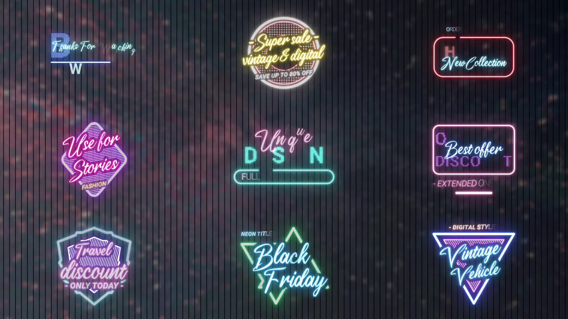Black Friday Neon Titles for After Effects Videohive 38494596 After Effects Image 2
