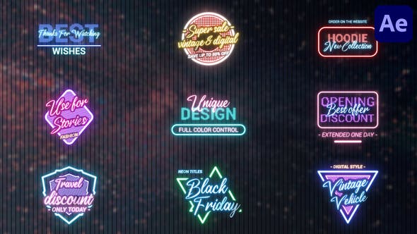 Black Friday Neon Titles for After Effects - Videohive Download 38494596