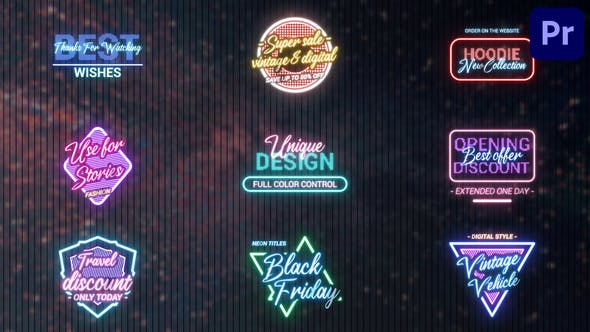 Black Friday Neon Titles for Premiere Pro - 38543836 Videohive Download