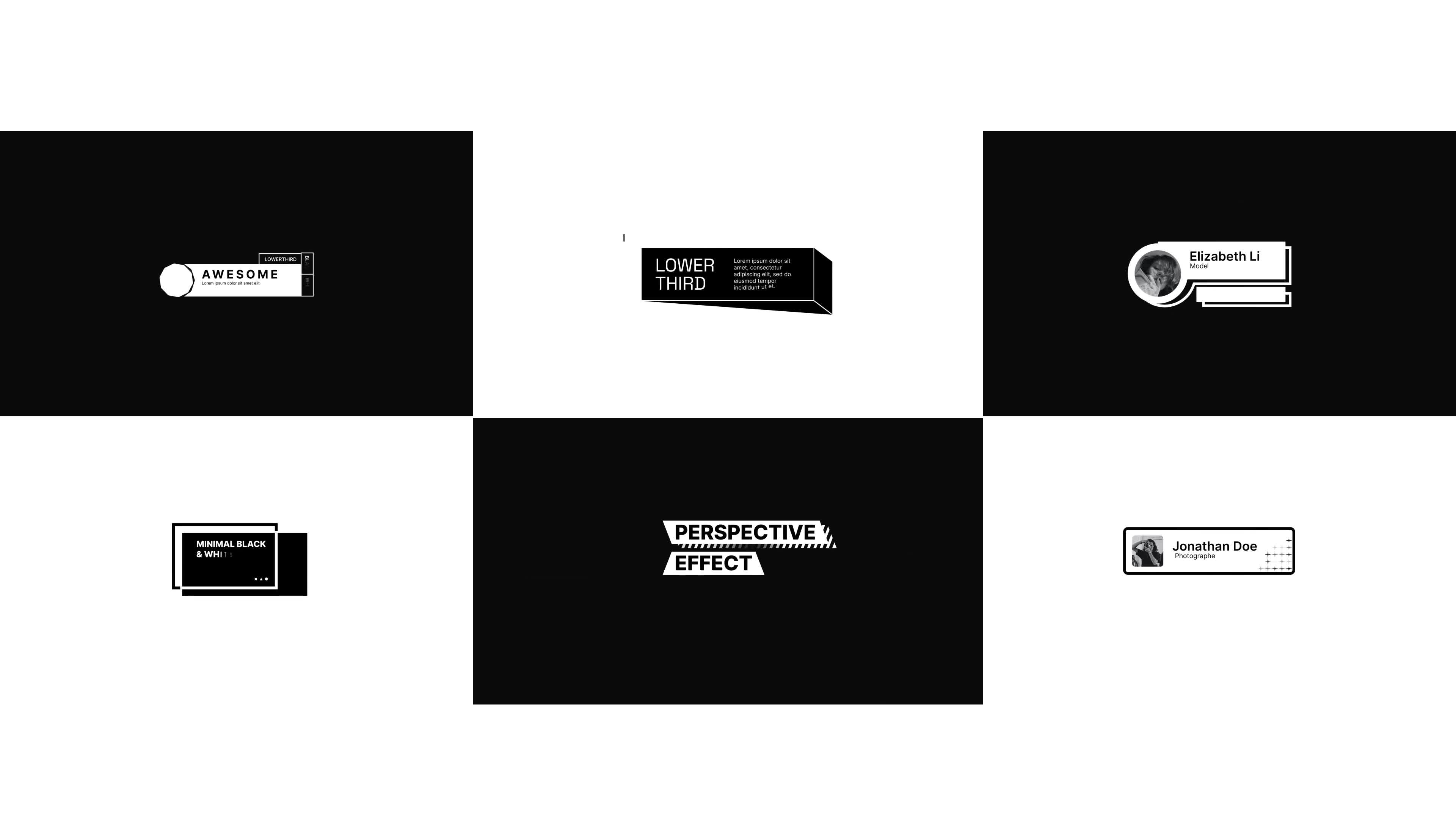 Black white minimal lower third Videohive 37669973 After Effects Image 1