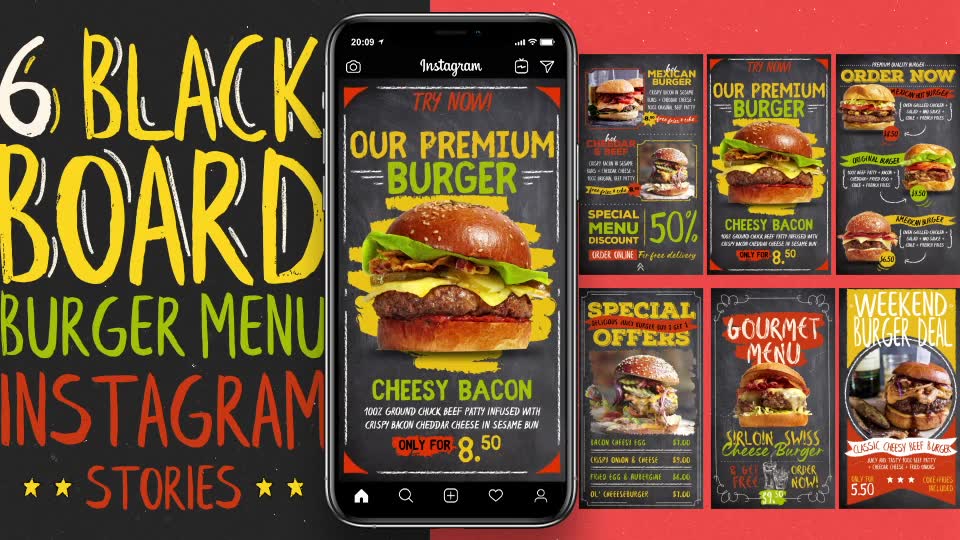 Blackboard Burger Menu Instagram Stories Videohive 31135966 After Effects Image 2