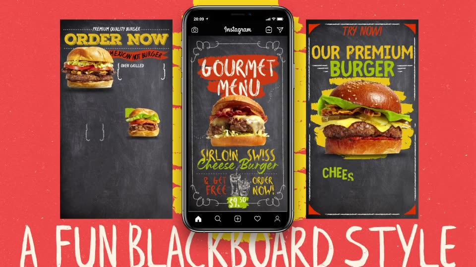 Blackboard Burger Menu Instagram Stories Videohive 31135966 After Effects Image 3
