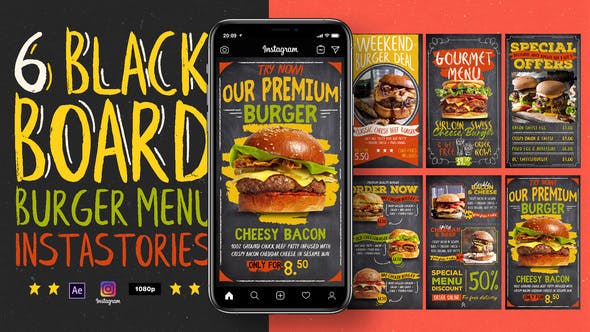 Blackboard Burger Menu Instagram Stories - 31135966 Videohive Download