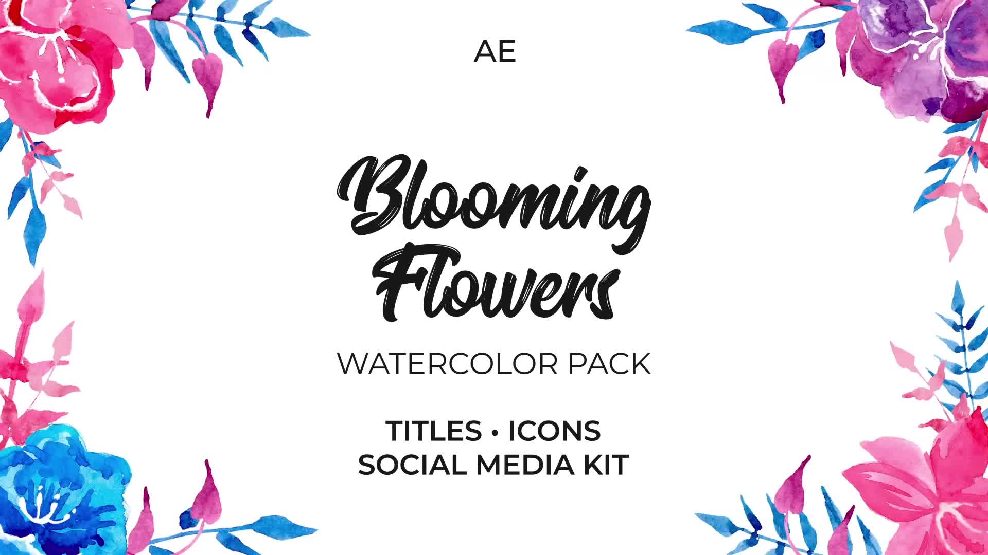 Blooming Flowers. Watercolor Pack Videohive 35818055 After Effects Image 1