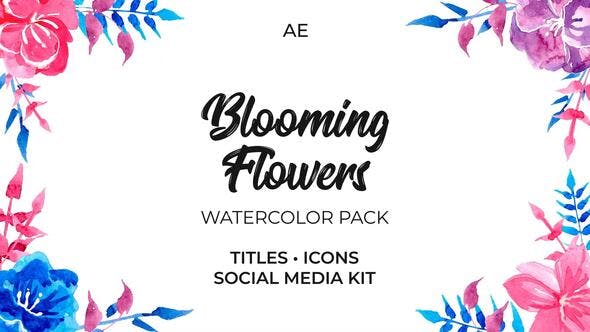 Blooming Flowers. Watercolor Pack - Videohive 35818055 Download